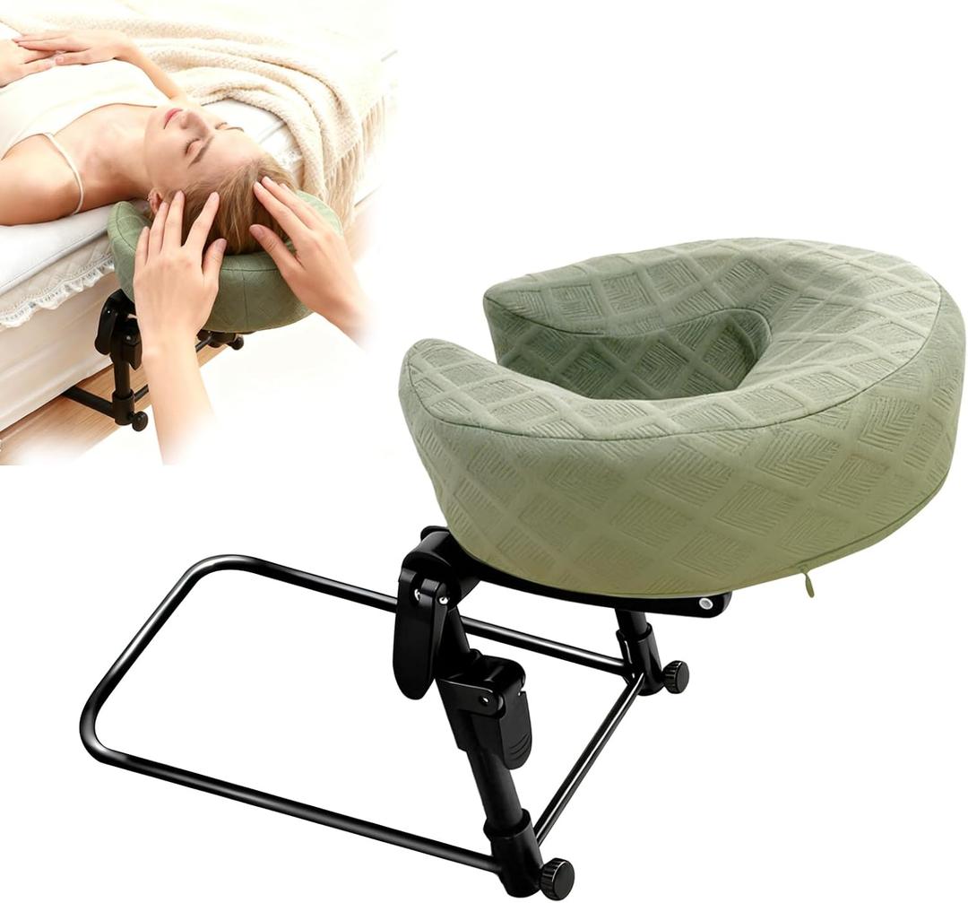 Massage Headrest for Bed Face Cradle, Adjustable Massage Attachment for Mattress, Portable Massage Head Rest for Mattress, Face Down Pillow After Eye Surgery (Turquoise)