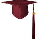 Unisex Adult Matte Graduation Cap with Tassel Year Charm Color: Maroon
