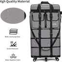 130L Expandable Luggage, 40 Inch Suitcase with Wheels, Collapsible Luggage with Wheels, Rolling Duffle Bag with wheels, Foldable Suitcasewith2Handle Wrap 2Fixing Straps 1Shoulder Strap (gray), Large