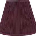 Aspen Creative 33052, Hardback Empire Transitional Spider Lamp Shade, Mushroom Pleated Burgundy, 7" Top x 13" Bottom x 10" Slant
