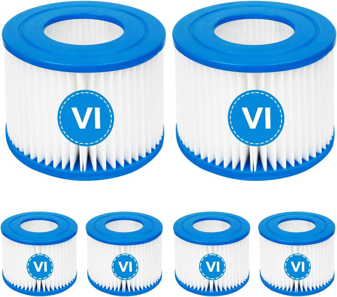 6 Pack hot tub VI Filterspa Filterhot tub Filters Replacementsspa Filters Replacements for hot tub,Applicable to Lay-Z-Spa, 90352E 58323Inflatable Hot Tub