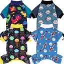 XPUDAC Dog Pajamas Clothes for Small Dogs Boy Girl, Doggie Pjs Puppy Onesies Outfits Pet Clothes Christmas Pajamas, 4 Styles (Universe, Large) (Large(Chest-18"))