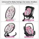 Mamatepe Infant Insert Compatible with 4moms Mamaroo & Graco Swing and Infant Car Seat,Newborn Insert Head & Body Support Cushion, Reversible Design, Breathable Soft Fabric (Blush Pink)