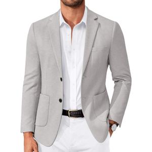COOFANDY Men's Casual Knit Blazer Slim Fit Lightweight Sport Coat Stretch Two Button Suit Jacket (XX-Large)