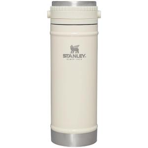 STANLEY Travel Mug with Integrated French Press 16 oz | 5 Minute Brew, 4 Hours Hot, Leakproof Lid | Mesh Filter for Coffee Grounds | Insulated Stainless Steel Coffee Maker | BPA-Free | Cream Gloss