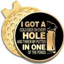 GEYGIE I Got A Cold on Every Hole Black Gold Golf Ball Marker with Magnetic Hat Clip, Golf Accessories for Men Women, Golf Gifts for Men Women Golfer, Birthday Retirement Gifts for Dad Papa Golf Fan