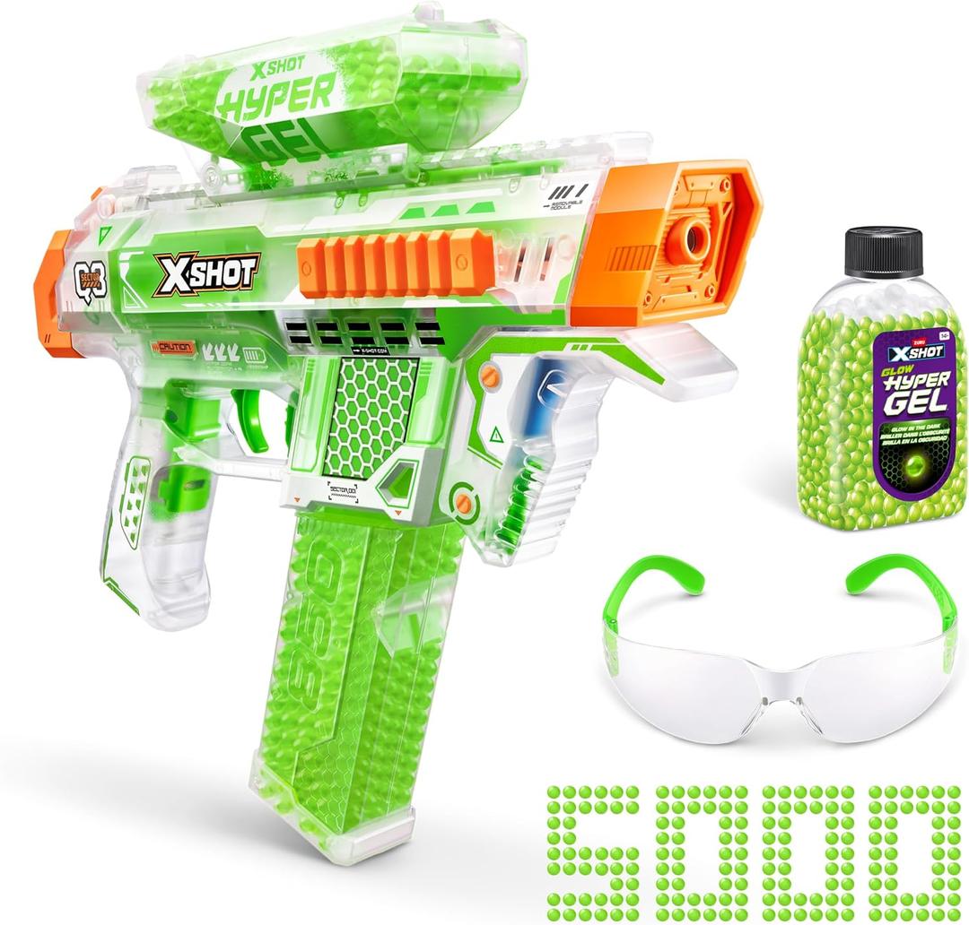 XSHOT Hyper Glow NightStrike Blaster (5,000) Pellets by ZURU, Motorized Blaster Outdoor Toy for Boys and Girls, Teens and Adults Aged 14+, Medium