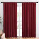 NICETOWN Christmas Burgundy Blackout Curtains and Drapes - Thermal Insulated Solid Rod Pocket Blackout Draperies/Panels for Guest Room (1 Pair, 70 by 84-Inch)