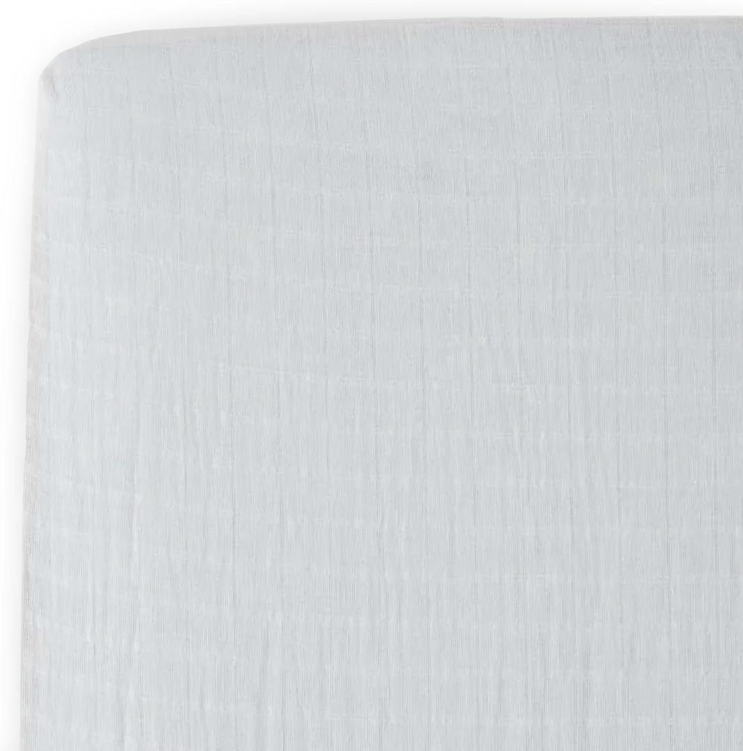 Little Unicorn Premium Crib Sheet | Breathable & Super-Soft Muslin Fabric (White)
