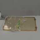 Acrylic Serving Tray with Handles Ottoman Countertop Decorative Tray Serving Tray Spill-Proof Tray for Coffee Table Living Room Bedroom16 x 9 x 0.8 inches (Amber)