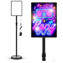 Thyle 8.5 x 11 Inch LED Standing Sign Holder Adjustable Pedestal Floor Light Poster Stand with Snap-open Frame Outdoor Indoor Metal Base Display Signage Stand for Business Mall, Cinema, Restaurants