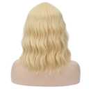 BERON Blonde 12 Inch Wigs for Women Girls Short Curly Wavy Hair Wig 30 cm Light Blond Shoulder Length Body Wave Halloween Cosplay Daily Party Wigs (Light Blonde)
