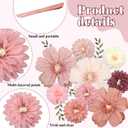 Lerheedi 12 Pcs 31.5" 20" Giant Tissue Paper Flower Decoration Extra Large Wall Crepe Paper Flower Pom Poms Church Floral Decoration for Mexican Fiesta Wedding Bridal Shower Decor (Rose Color)