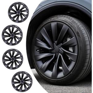 20-inch Hubcaps Wheel Skin Covers Compatible with 2025 2026 Tesla Model Y Juniper, Durable ABS Plastic Rim Covers (Set of 4), Fit for Standard Wheels - Snap On Tire Cover Replacement