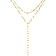 17 MILE 14K Gold-Plated Long Necklace for Women, Dainty Y-Shaped Body Chain Choker Long Necklace Non Tarnish, Layered Necklaces Set Jewelry 