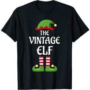 Vintage Elf Family Matching Group Christmas Old T-Shirt 2XL