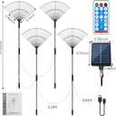 4 Pack Solar Halloween Firework Lights Outdoor Waterproof, 8 Modes Orange & Purple Black Spooky Solar Garden Lights with Timer Remote for Outside Yard Patio Pathway Lawn Halloween Decor