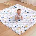 Premium Foam Baby Play Mat 50" X 50", Thicken One-Piece Crawling Mat, Non-Slip Cushioned Activity PlayMats for Infants, Babies, Toddlers, Play & Tummy Time (Cartoon Rabbit)