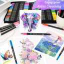 Markers for Adult Coloring Books No Bleeding, 72 Colors Dual Tip Coloring Markers for Adults, Brush&Fine Tip Art Supplies for Calligraphy, Journaling, Sketching, Christmas Gifts for Teens with Case