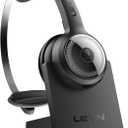 LEVN Wireless Headset with Mic for Work, Wireless Headset (Charging Base, Noise Cancelling & Mute Button), Long Battery Life, Bluetooth Headsets for Home/Office/Call Center/Laptop/Teams/Zoom, Black