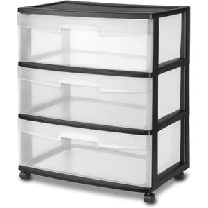 3-Drawer Plastic Storage Organizer  Stackable Clear Drawer Bins for Clothes, Office Supplies, and Toys  Durable Space-Saving Storage Cabinet