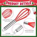 Zhehao 6 Sets 10 Inch Christmas Whisk Baking Gifts Sets Includes Stainless Steel Whisk Greeting Cards Ribbon and Plastic Bags for Neighbor Family Cooking Supplies Christmas Stocking Stuffers Ideas