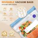Compact Vacuum Sealer for Food, Powerful Handheld Vacuum Sealer with Visible Liquid Control, 20 Reusable Vacuum Bags, Keeps Food Fresh 12x Longer, Idea for Meal Prep, Fridge Storage (Black)