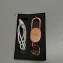 Keychain Tracker, Keys Finder Works Compatible with Find My App (iOS Only), Heavy Duty Keychain Carabiner Car Key Chains for Men, Anti-Lost Tracker with Keyrings, Rechargeable & Waterproof, Rose Gold