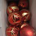 30 Pcs Christmas Ball Ornaments Set, 2.36'' Red and Gold Hand-Painted Ornament Bulk for Xmas Tree, Shatterproof Tree Decorations for Holiday Party, Wreath, Winter Décor