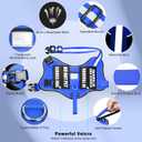 Service Dog Vest Harness and Leash Set+10 Patches,Easy Walk Blue S No Pull&Adjustable Reflective Dog Harness Small Sized,Dog Leash with 2 Soft Padded Handles,for Training Hiking Walking, Small