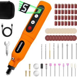 Mini Cordless Rotary Tool Kit with Digital Display - 5 Speed 18000RPM, 71-Piece Accessories Type-C Rechargeable Mini Rotary Tool for 3D Printing Crafts, DIY, Jewelry Making, Woodworking