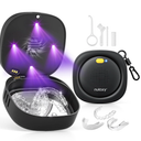 Nulaxy UVC Retainer Case with Fan, Magnetic Closure Aligner Case Includes Vent Holes and Mirror, Portable Retainer Box with Removal Tool and Brush Compatible with Invisalign Retainer Slim Aligner