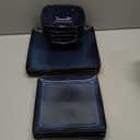 E-far Square Plates and Bowls Sets, 12-Piece Stoneware Dinnerware Sets for 4, Reactive Glaze Dish Set, Chip and Scratch Resistant, Microwave and Dishwasher Safe, Deep Sea Blue