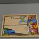 Atoylink Wooden Spell Learning Toys for 2 3 4 5 Year Old Kids Match Letter Spelling Game Board & Letters & Box, CVC Word Builder Toddler Educational Toy Kindergarten Preschool Learning Activities