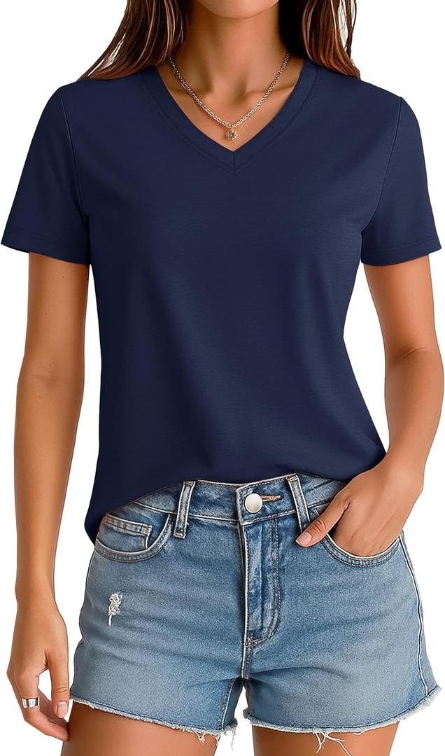 MAGCOMSEN Women's Short Sleeve T Shirt (Blue, M)