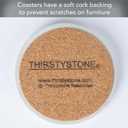 Thirstystone Paeona II Natural Sandstone Coaster 4 Pack Eco-Friendly, Absorbent, Easily Wipes Clean