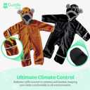 Cuddle Club Fleece Baby Bunting Bodysuit with Hood, Convertible Mittens & Booties, Car Seat Friendly, Soft & Warm, Easy Zip (2T, Bear - Black & Brown (2 Pack))