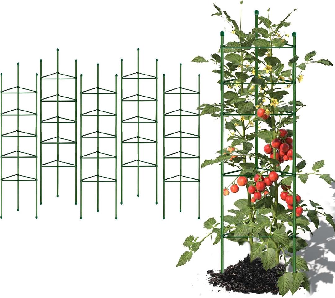 G-LEAF 6 Pack 6ft Tomato Cage for Garden Plant Support, Garden Stakes Tomato Cage, Tomato Cages Plant Stakes for Climbing Plants
