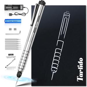 Engraving Pen, USB Rechargeable Cordless Rotary Tools, Professional Mini Carving Machines Portable DIY Engraver Machine for Metal to Wooden, Glass, Jewelry-Silver