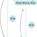 Bath Bliss Curved Shower Rod | Adjustable 44"-78" Inch | Bathroom Shower Curtain and Liner Rod | 33% More Space | Wall Mounted | Easy Installation | Aluminum