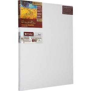 MASTERPIECE Z1VC-1738 Vincent Pro 7/8" Deep Carmel Portrait Smooth 10.3 oz Cotton Stretched Canvas 17" x 38" White