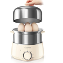 Hard Boiled Egg Cooker - CACHOO 14-Egg Rapid Stainless Steel Egg Boiler with 30-Min Timer & Auto Shut Off, Compact Electric Vegetable Steamer for Cooking, Dishwasher Safe, Beige
Egg Cooker