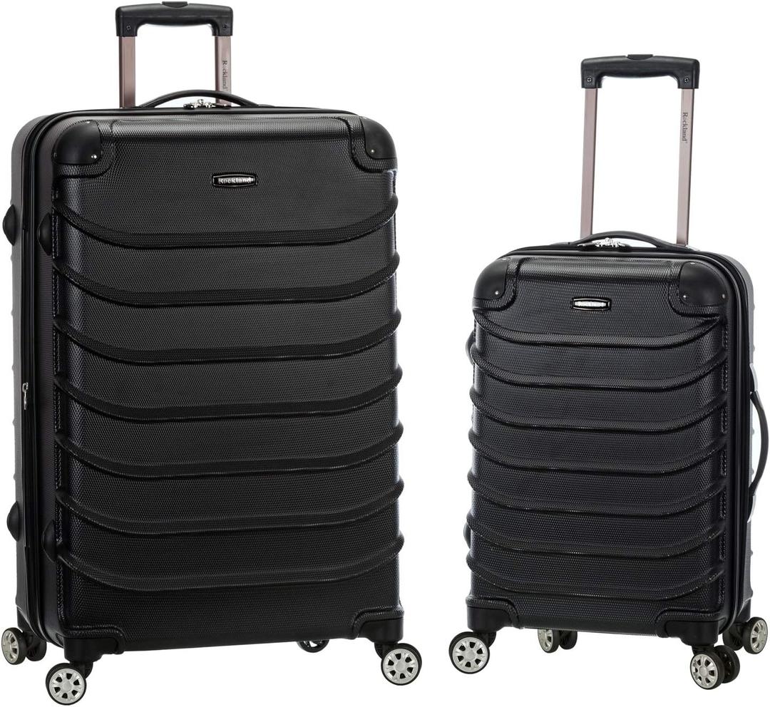 Rockland Speciale Hardside 2 Piece Expandable Spinner Luggage Set, (20"/28"), Black