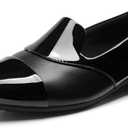 DREAM PAIRS Loafers for Women Orthopedic Comfortable Wide Width Loafer Dress Casual Slip on Business Work Office Shoes with Arch Support, Size 9, Black