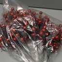 Geosar 24 Pieces Christmas Glitter Berries Stems 10 Inch Christmas Berry Picks Artificial Glittered Berries Ornaments Floral Stems for Xmas Tree,Home Wreath,Party Decoration(Red)