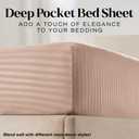 King Sheet Set - 4-Piece Striped Deep Pocket King Bed Sheets - Ultra-Soft & Wrinkle-Free King Size Bedding - Cooling Microfiber King Bed Sheet Set with 1 Fitted Sheet, 1 Flat Sheet, 2 Pillowcases