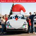 Yookeer Christmas Golf Cart Decoration Kit Large Inflatable Santa Hat for Car Christmas Golf Cart Accessories Reflective Bulb Light Shaped Magnets Car Covers for Holiday Decorations(White)