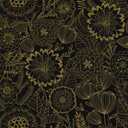 CiCiwind 17.3"  197" Wallpaper Peel and Stick Black Floral Removable Self Adhesive Contact Paper Gold Decorative Waterproof Wallpaper for Bathroom Bedroom Papel Tapiz para Pared