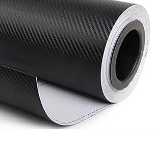 DIYAH 3D Black Carbon Fiber Film 84" X 48" / 7 FT X 4 FT Twill Weave Vinyl Sheet Roll Wrap DIY Decals