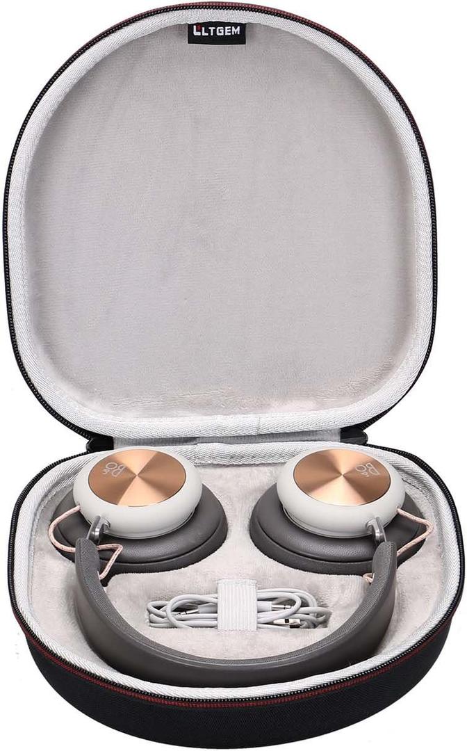 LTGEM Case Compatible with Bang & Olufsen Beoplay HX / H95 / H100 Wireless Over-Ear Headphones, Office Travel Carrying Storage Bag - Black+Gray(Case Only)